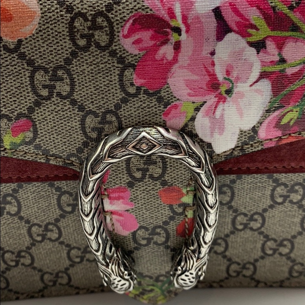 ❤️2XHP🎉NWT GUCCI MINI DIONYSUS GG BLOOM FLORAL HANDBAG - Picture 9 of 12